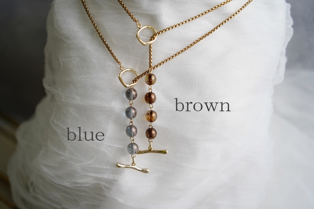 2way仕様のラウンドガラスネックレス