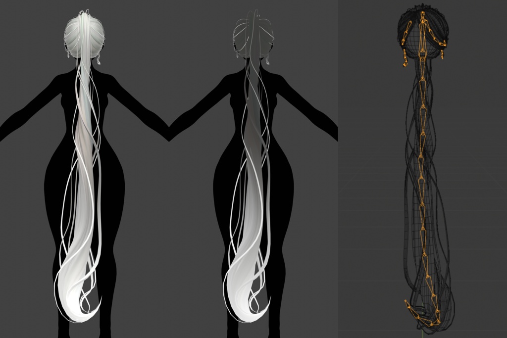 Long Ponytail Hair - COMMERCIAL USE