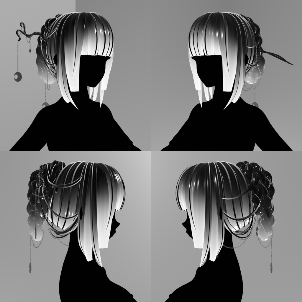 BraidedBun Hair and Binyeo - PERSONAL USE