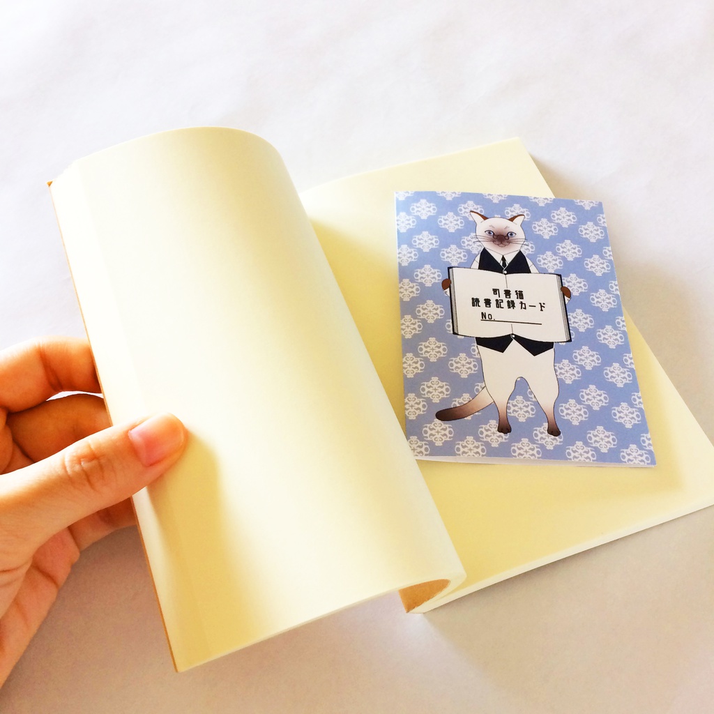 ★再販★ 司書猫 読書記録カード B 5枚セット 本 栞 スコティッシュ 白猫 アビシニアン 三毛猫 アメショ ねこ ネコ 眼鏡