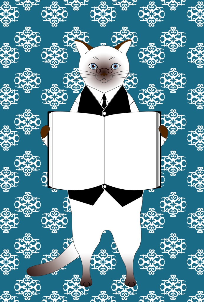 司書猫 ポストカード 10枚セット 本 秋 黒猫 白猫 三毛猫 スコティッシュフォールド ロシアンブルー ねこ ネコ 眼鏡