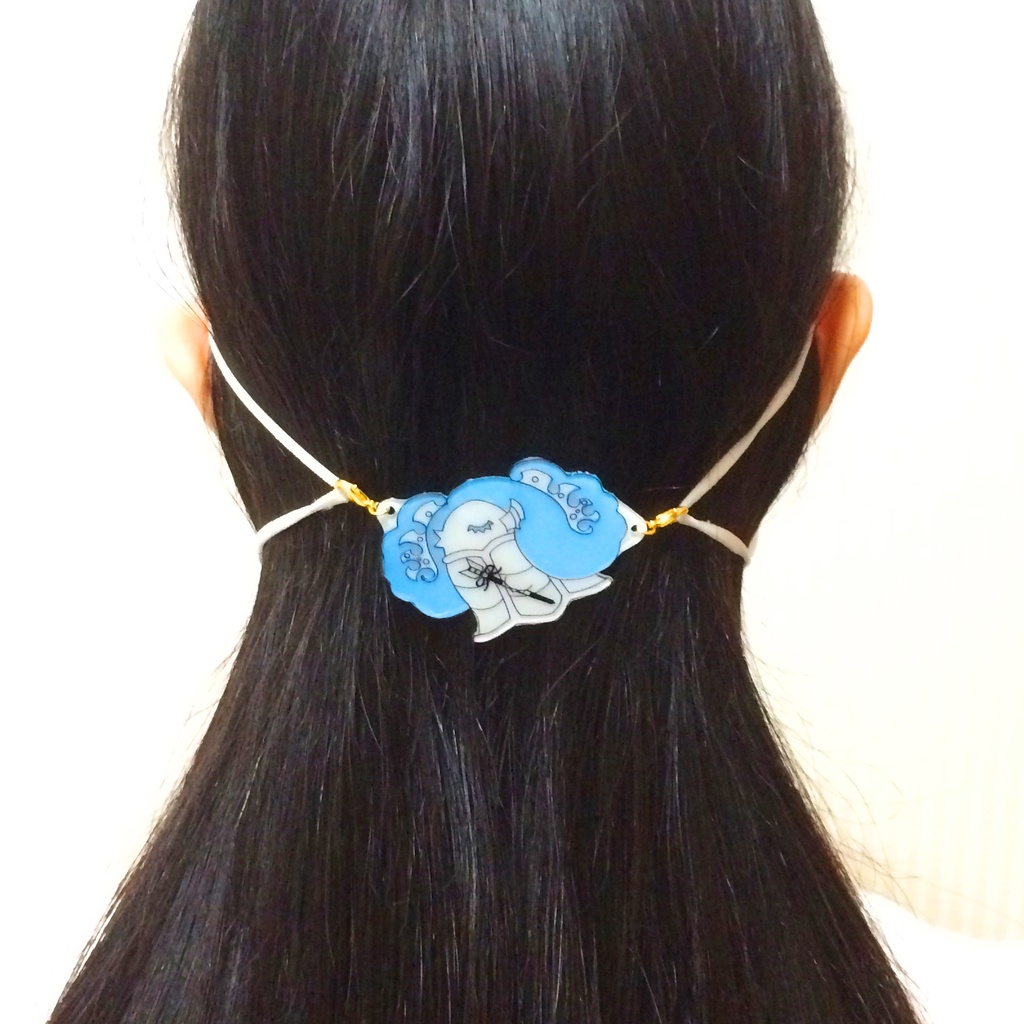 ★再販★ ネムリノアマビエ アマビエと鈴付き水引 マスク留め マスクチャーム アクセサリー プラ板 妖怪 破魔矢