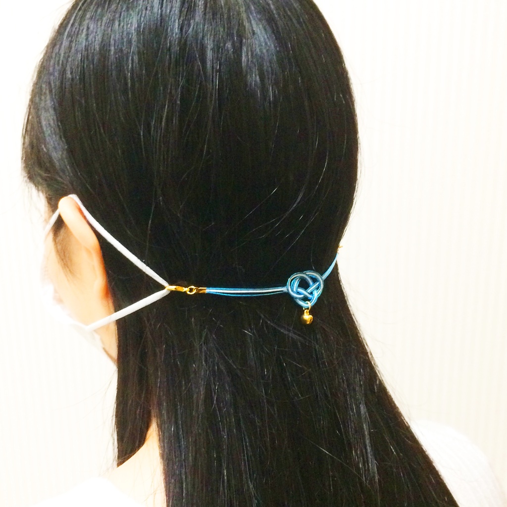 ★再販★ ネムリノアマビエ アマビエと鈴付き水引 マスク留め マスクチャーム アクセサリー プラ板 妖怪 破魔矢