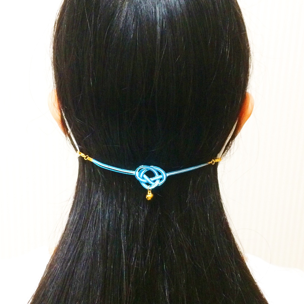 ★再販★ ネムリノアマビエ アマビエと鈴付き水引 マスク留め マスクチャーム アクセサリー プラ板 妖怪 破魔矢