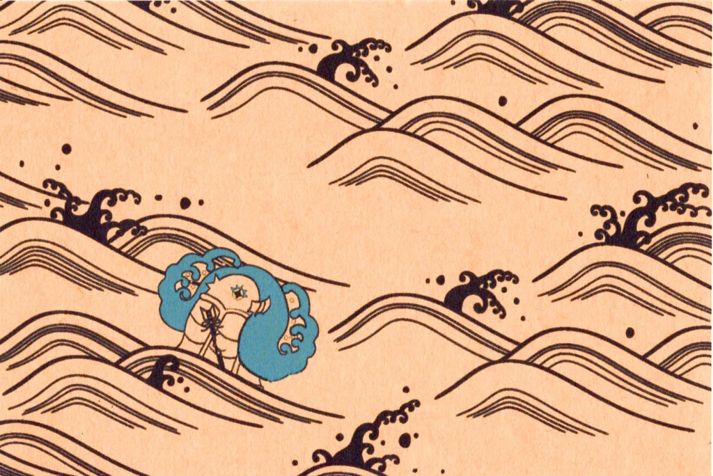 破魔矢アマビエ ポストカード6枚セット 妖怪 破魔矢 海 ヤドカリ カニ ヒトデ タコ