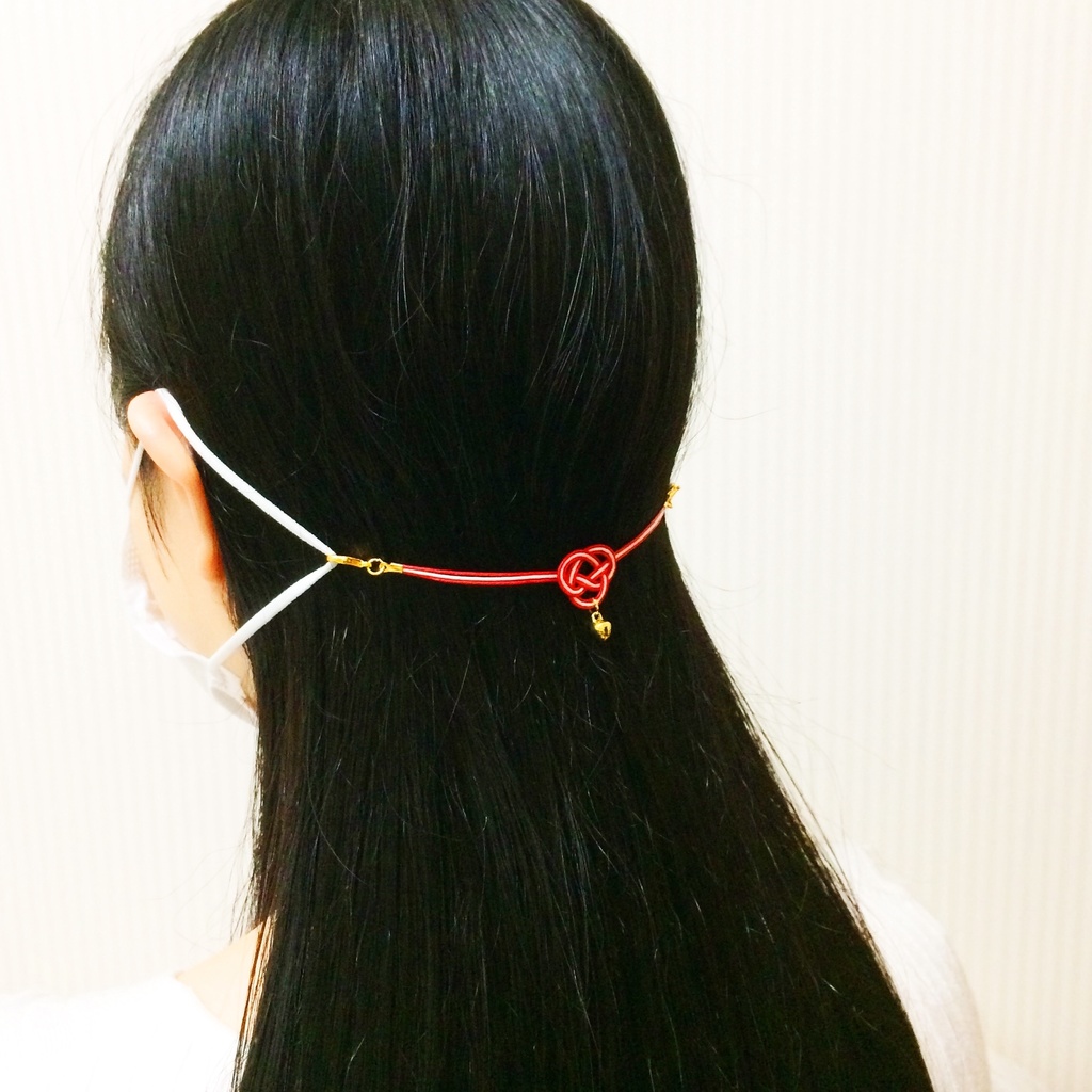 ★販売10回目 風車白金魚 白金魚と鈴付き水引 マスク留め マスクチャーム アクセサリー プラ板 夏 マスクホルダー マスクキャッチ