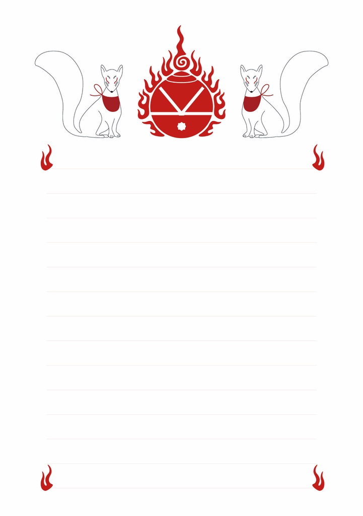 ★再々販★ 御札狐 レターセット 狛狐 狐の嫁入り 狐面 キツネ 日本 和 封筒 シール 便せん 御朱印 お守り