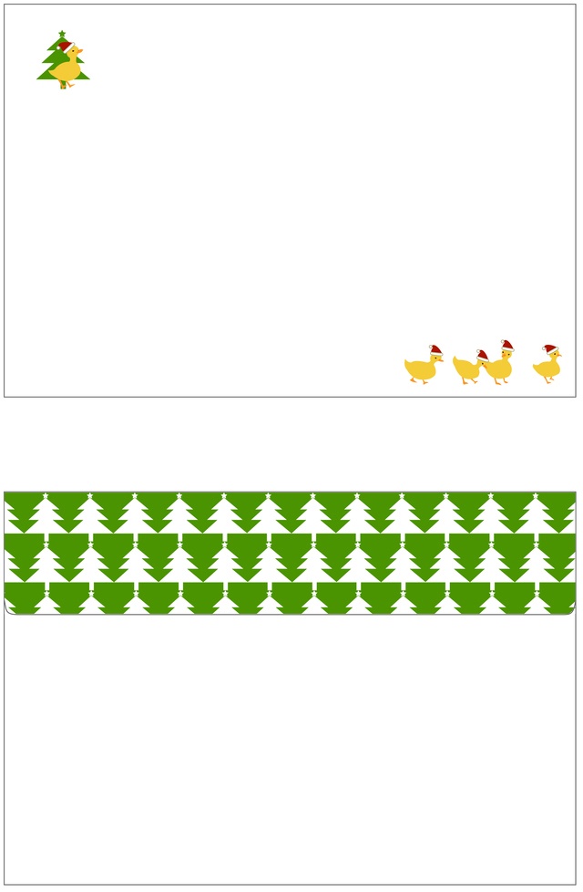 ★再販★ クリスマス アヒルとヒヨコとクマ達の行進 レターセット 冬 サンタ 便せん 手紙 シール 封筒 鳥 熊