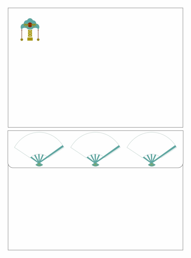 投扇興天狐 レターセット 扇子 狛狐 四尾 狐の嫁入り 狐面 キツネ 日本 和 封筒 シール 便せん 御朱印 お守り