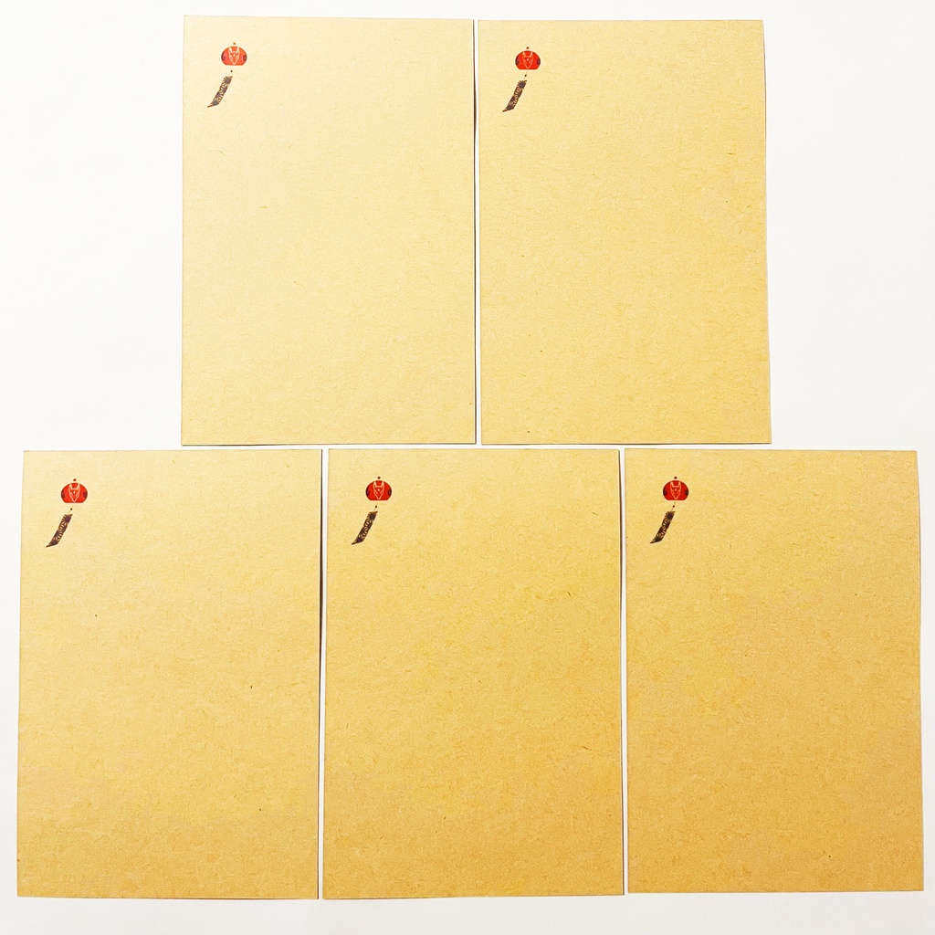 紅風鈴狐 ポストカード 5枚セット 暑中お見舞い 残暑お見舞い 夏 狛狐 狐の嫁入り 狐面 キツネ 日本 和 御朱印 お守り