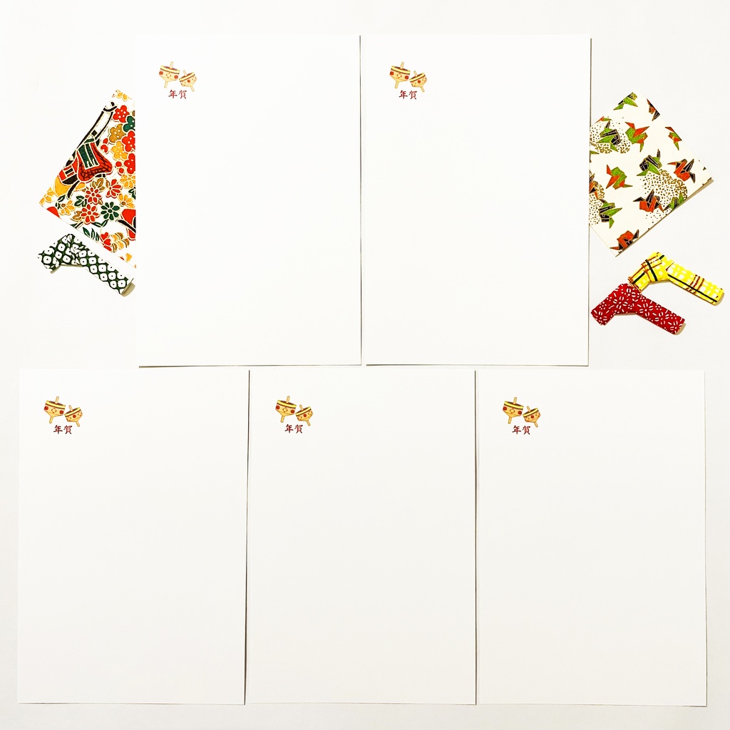 2022 浮世絵虎 年賀状5枚セット お正月 新年 虎 トラ 松 独楽 謹賀新年 賀正 迎春 日本 和 動物 冬 ポストカード 寅年