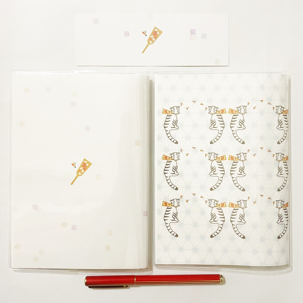 10月始まり 2022年 羽子板白虎 スケジュール手帳 イラストカバー2枚 栞付き B6 全64ページ 寅