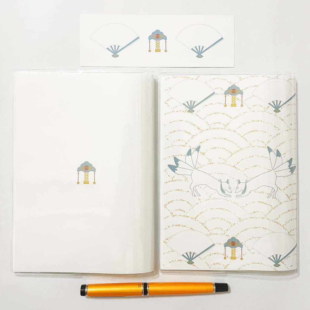 10月始まり 2022年 投扇興天狐 スケジュール手帳 イラストカバー2枚 栞付き B6 全64ページ 狐の嫁入り