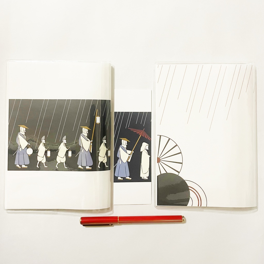 4月始まり 2022年 狐の嫁入り スケジュール手帳 イラストカバー2枚 栞付き B6 全64ページ 狐面