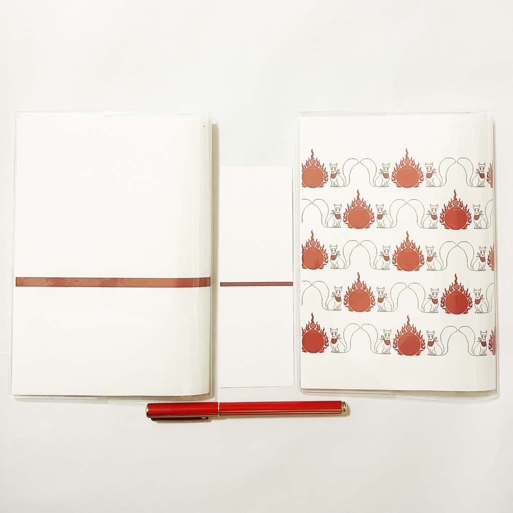 4月始まり 2022年 御札狐 スケジュール手帳 イラストカバー2枚 栞付き B6 全64ページ 狐の嫁入り