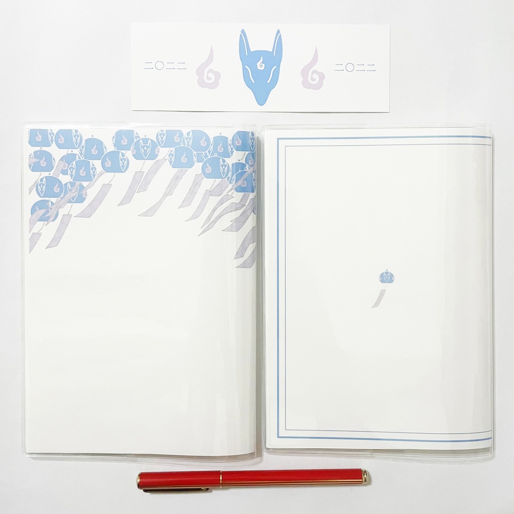 4月始まり 2022年 藍風鈴狐 スケジュール手帳 イラストカバー2枚 栞付き B6 全64ページ 狐の嫁入り