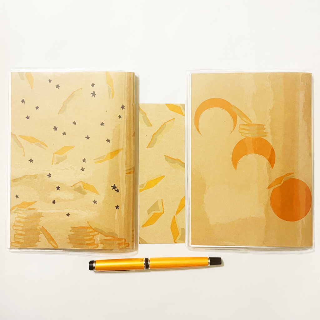 4月始まり 2022年 夜の読書会 スケジュール手帳 イラストカバー2枚 栞付き B6 全64ページ くま