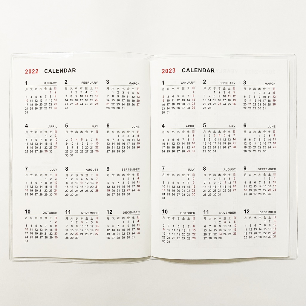 4月始まり 2022年 夜の読書会 スケジュール手帳 イラストカバー2枚 栞付き B6 全64ページ くま