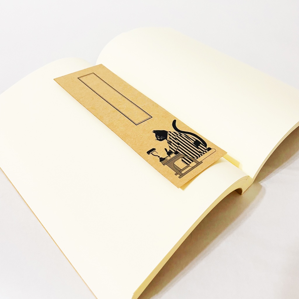 文豪猫 栞セット 読書記録 読書 本 しおり ブックマーカー 原稿用紙 黒猫 ねこ ネコ 着物 動物