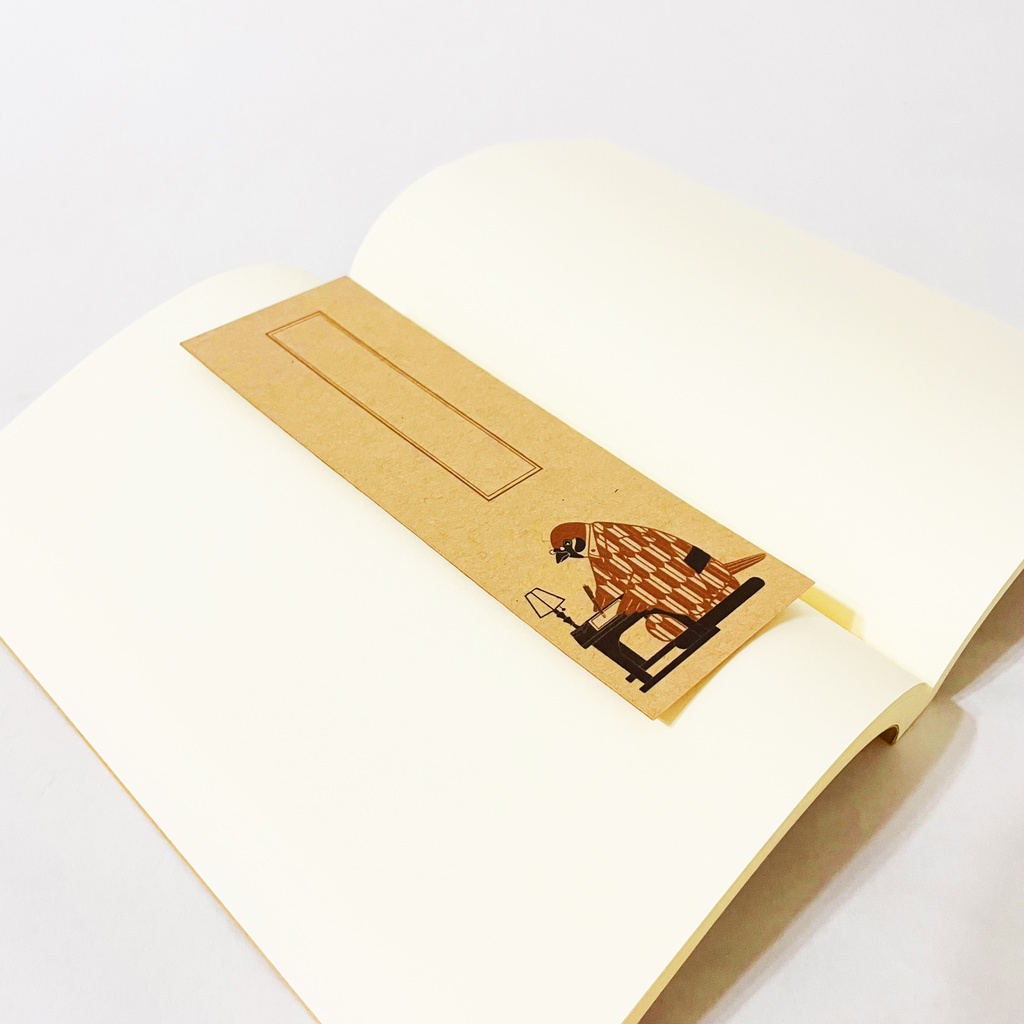文豪雀 栞セット 読書記録 読書 本 しおり ブックマーカー 原稿用紙 すずめ スズメ 鳥 着物 動物