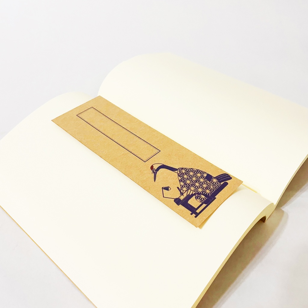 文豪鶴 栞セット 読書記録 読書 本 しおり ブックマーカー 原稿用紙 鳥 着物 動物