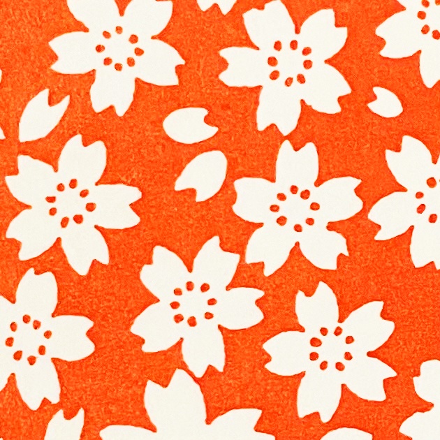 薄紅桜と狐の手毬唄 円型春飾り 色紙 桜 和柄 春 イラスト 狐の嫁入り 狐面 千代紙