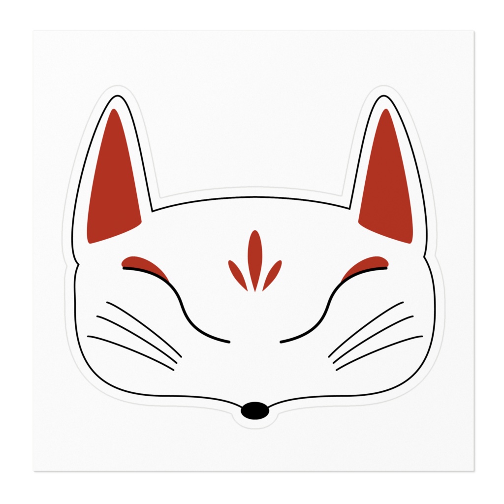 白狐面 ステッカー