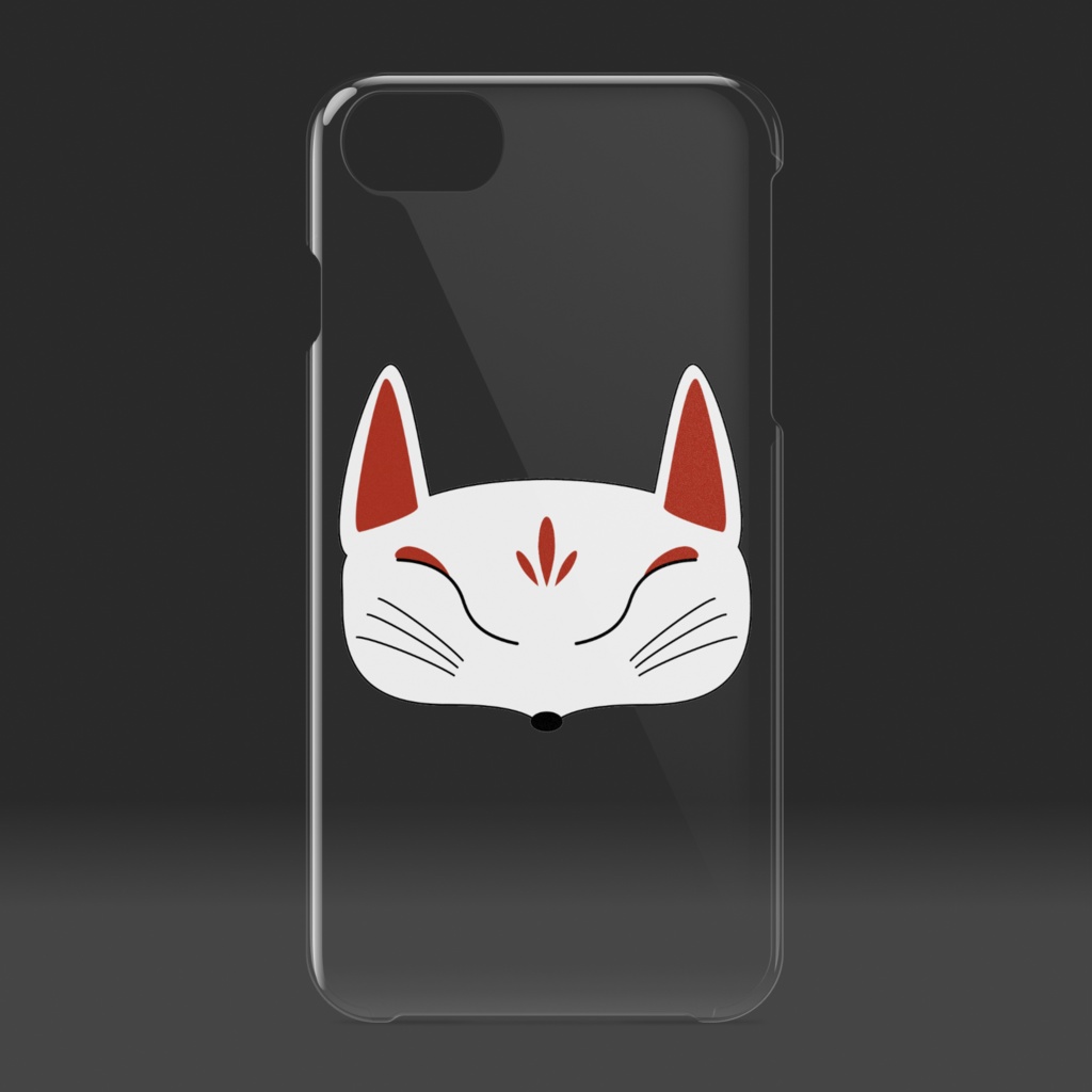 白狐面 クリアiPhoneケース