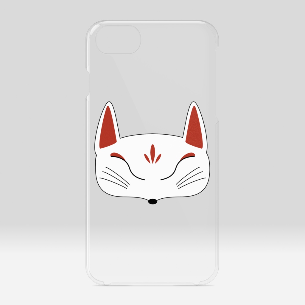 白狐面 クリアiPhoneケース