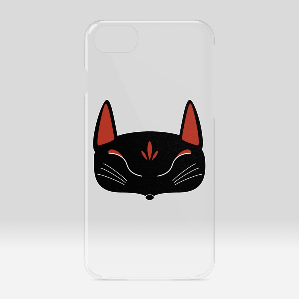 黒狐面 クリアiPhoneケース