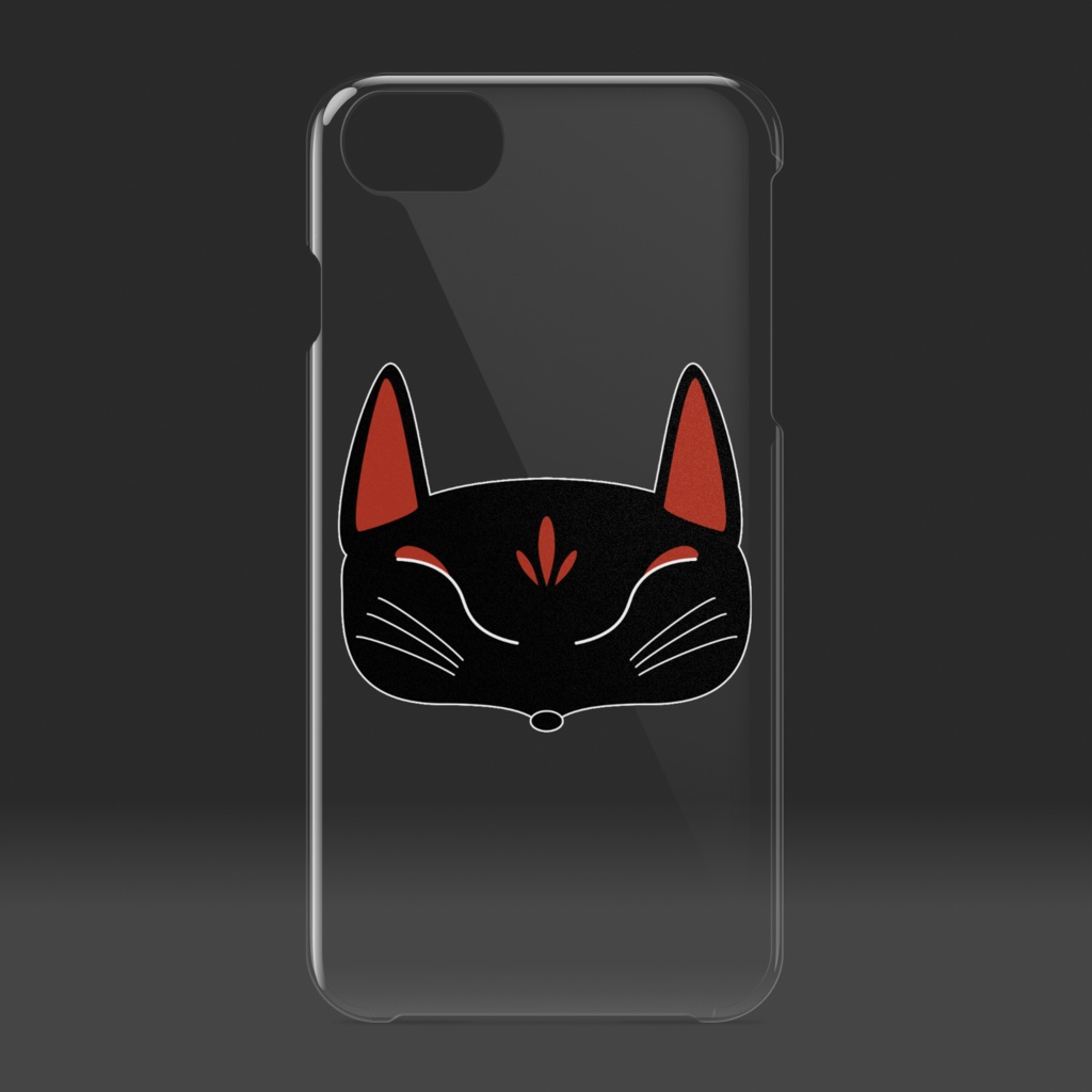 黒狐面 クリアiPhoneケース
