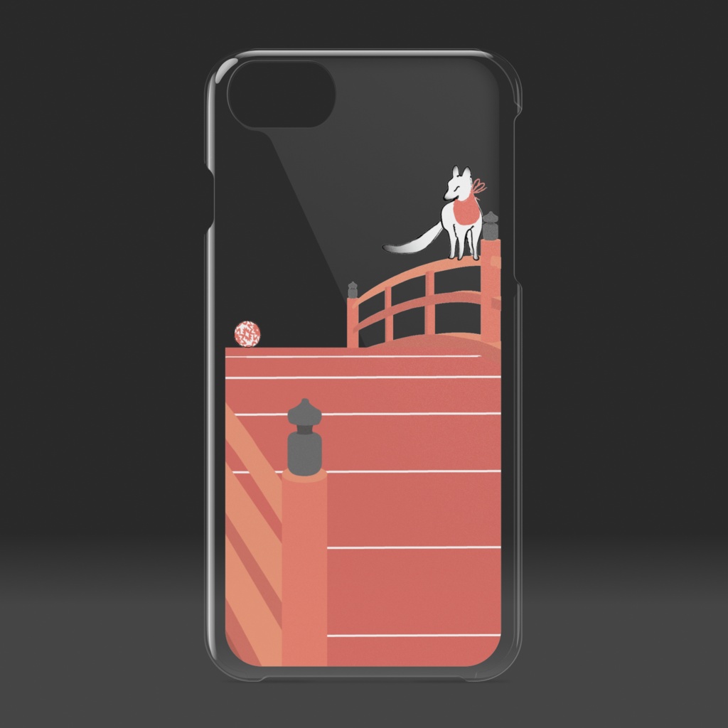 狐の赤太鼓橋 クリアiPhoneケース