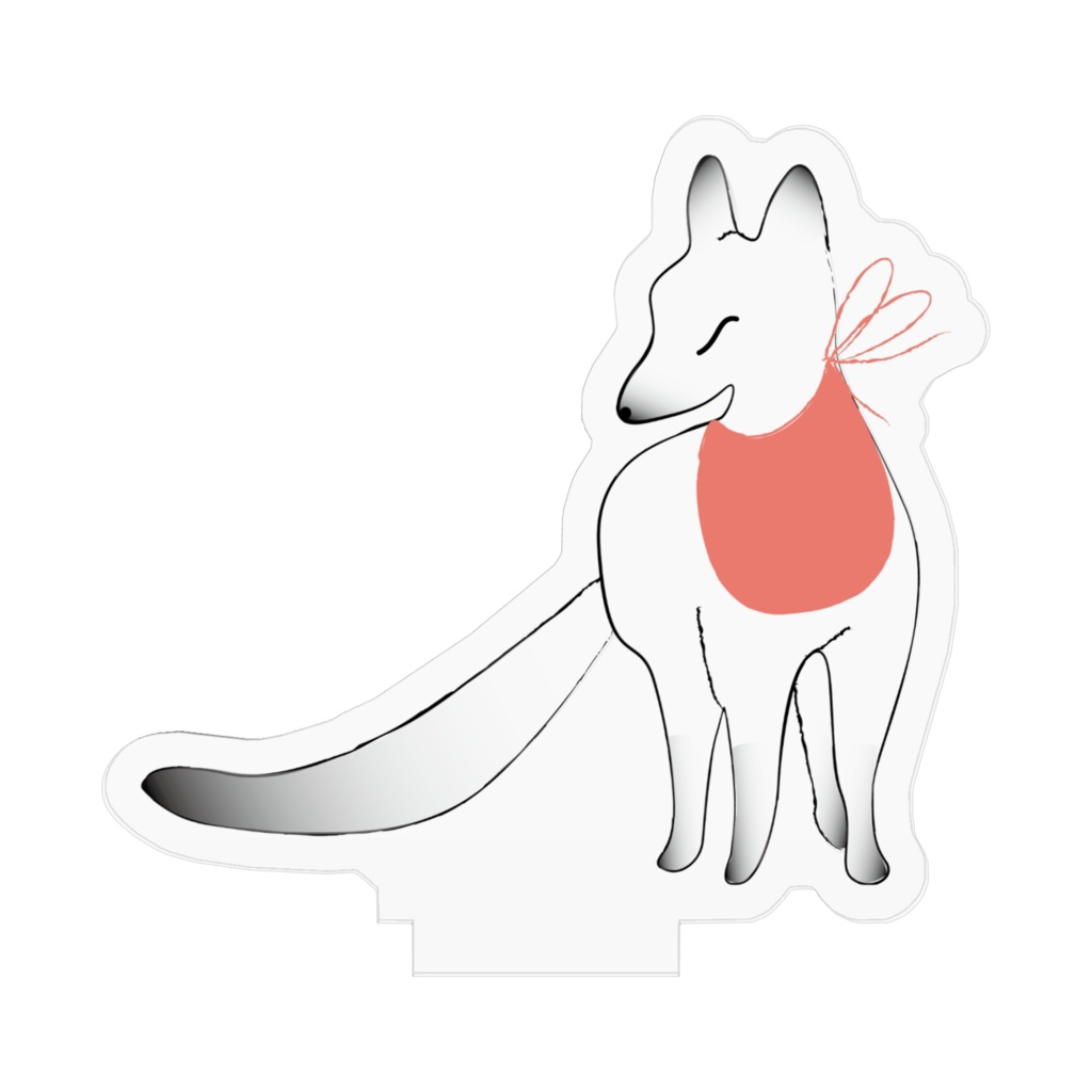 狐の赤太鼓橋 右狛狐 アクリルフィギュア