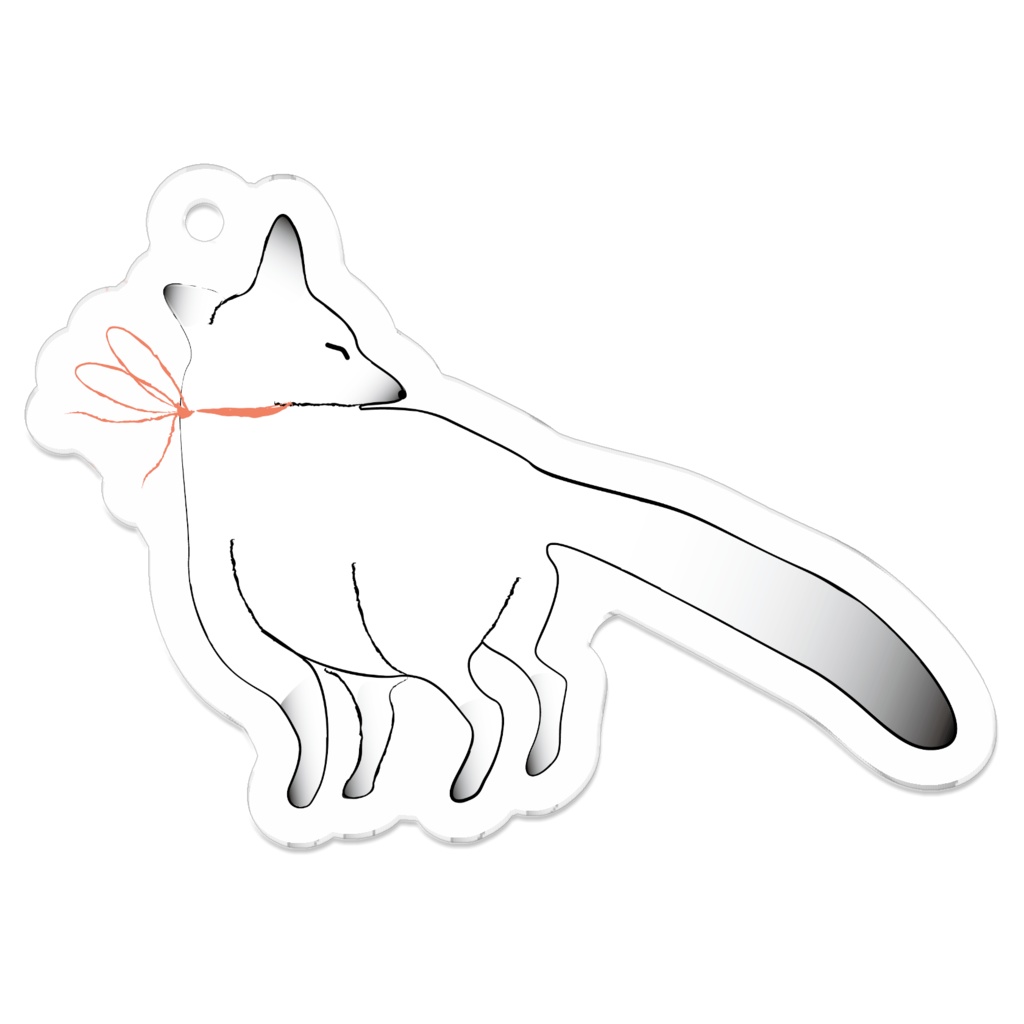 狐の赤太鼓橋 左狛狐 アクリルキーホルダー