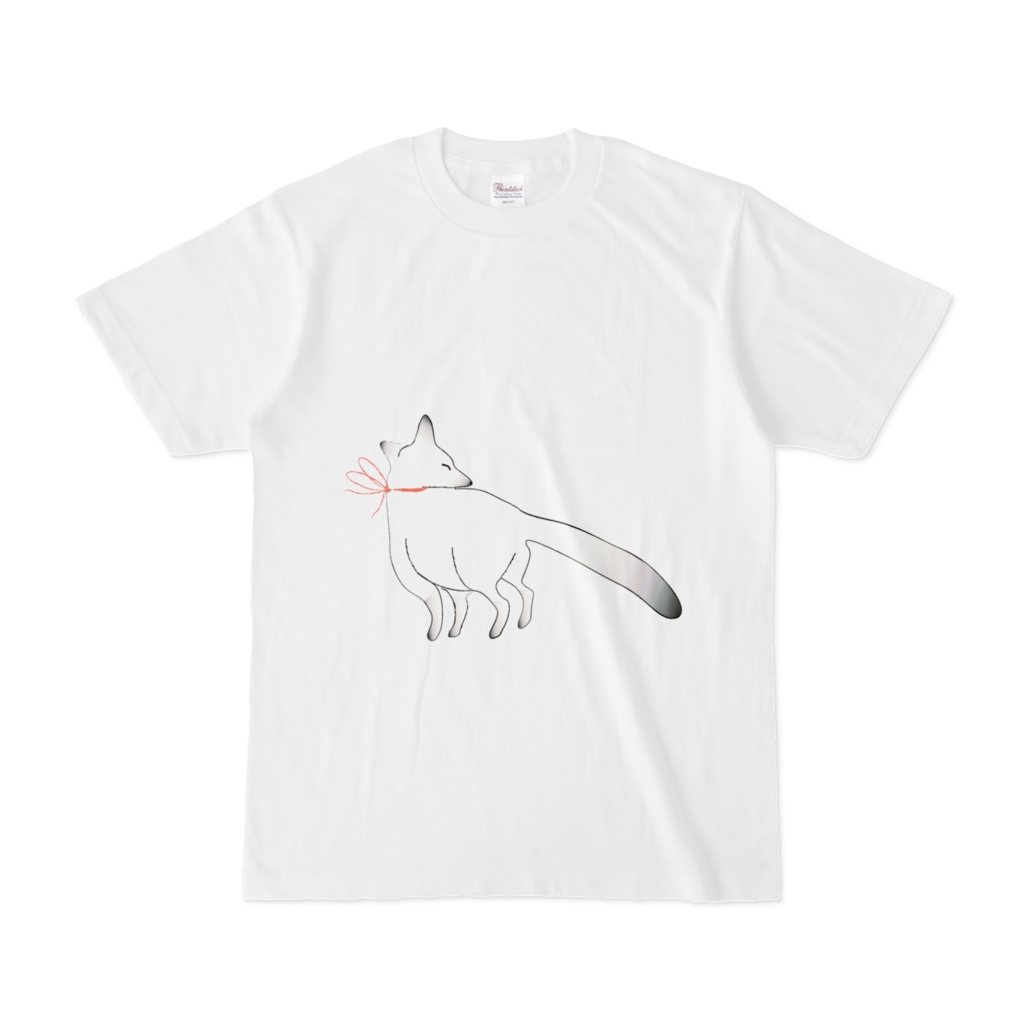 狐の赤太鼓橋 左狛狐 Tシャツ