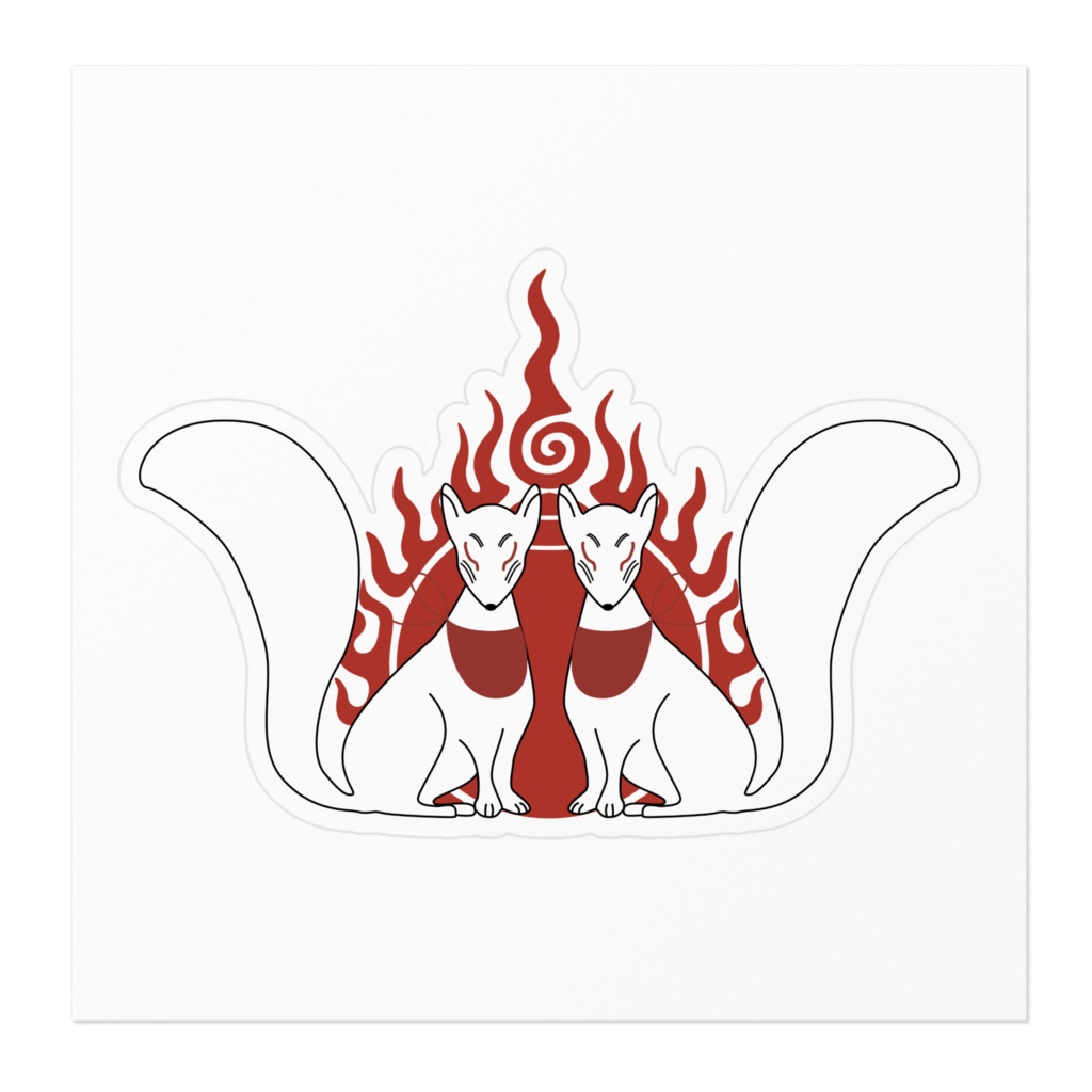 御札狐 ステッカー