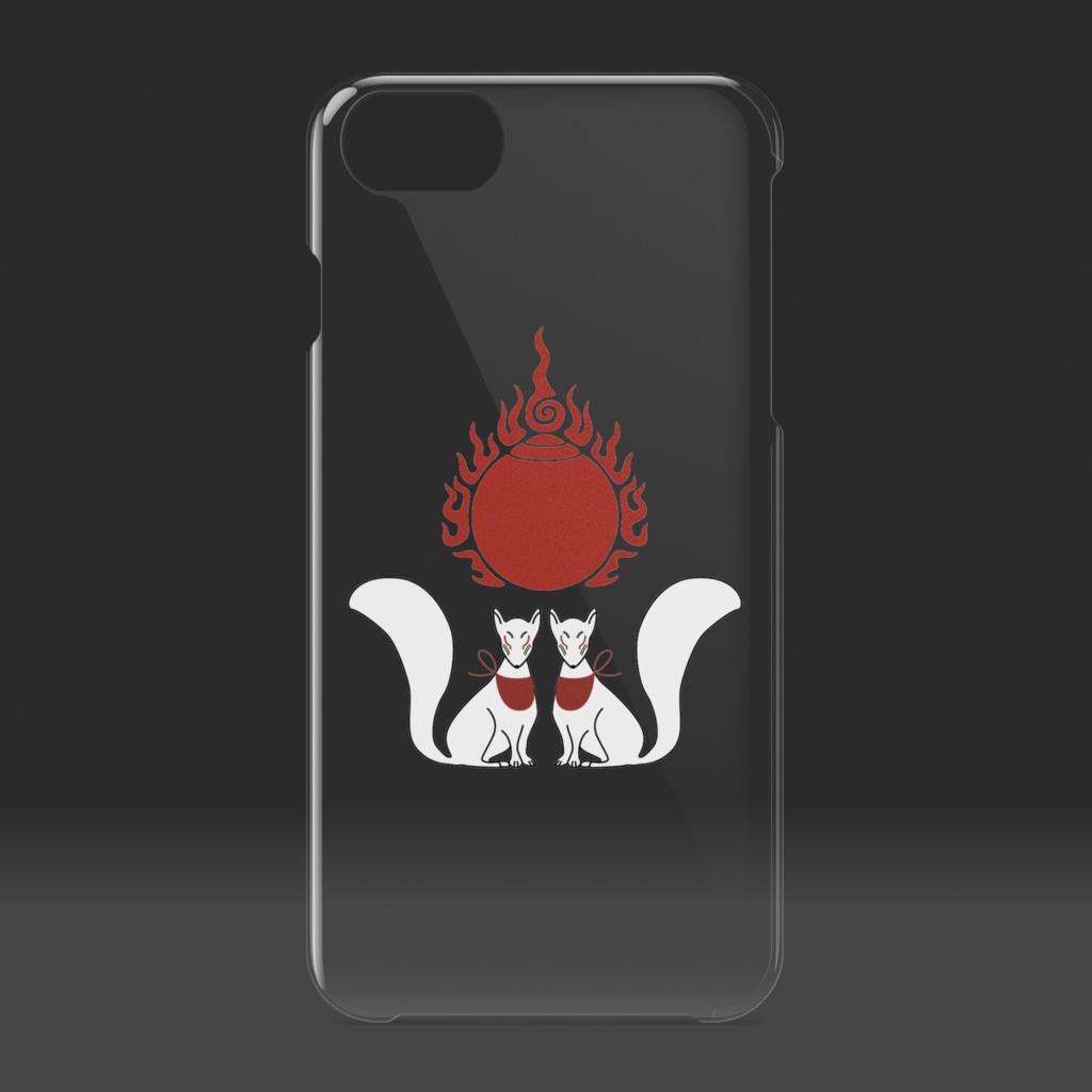 御札狐 クリアiPhoneケース