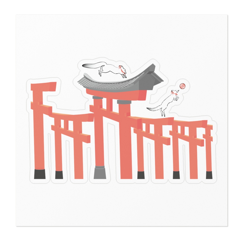 狐の手毬唄 -鳥居- ステッカー