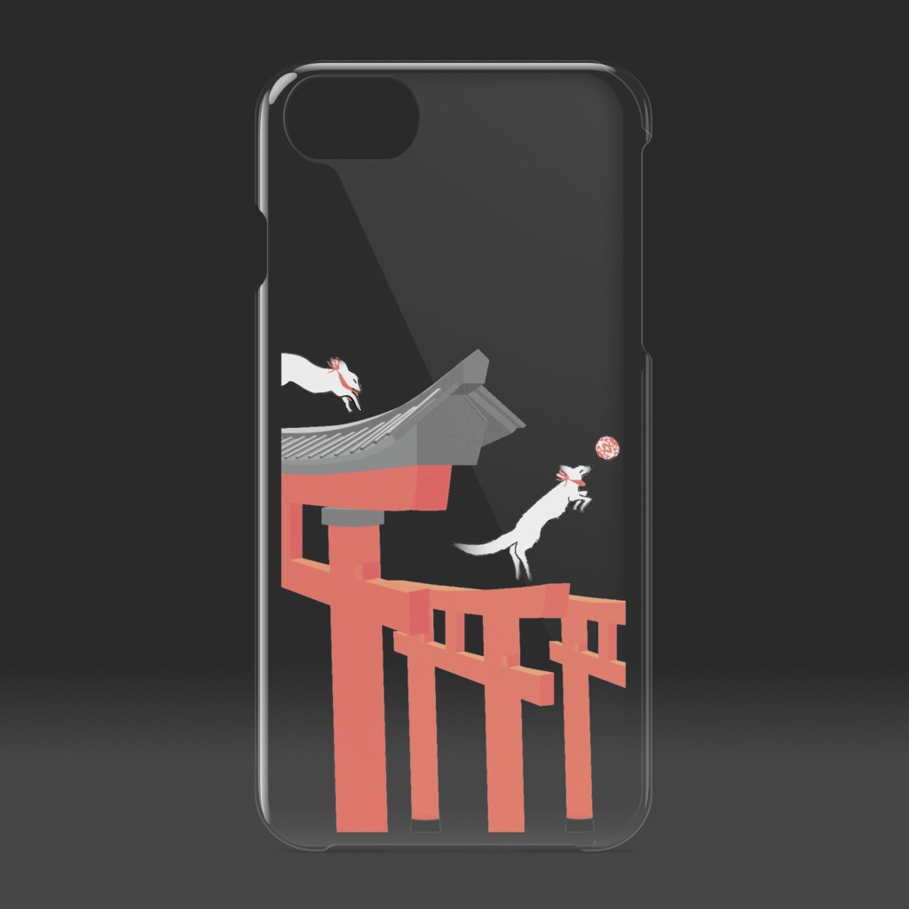 狐の手毬唄 -鳥居- クリアiPhoneケース