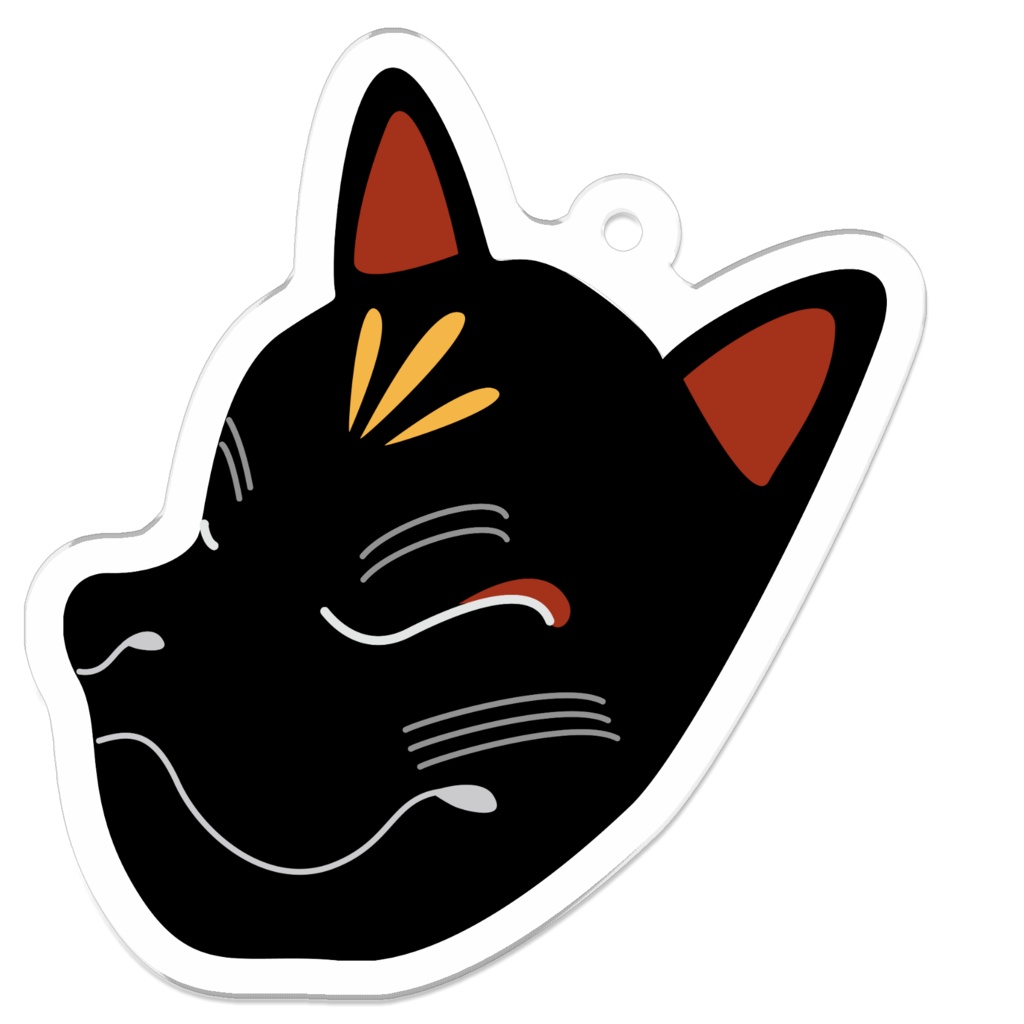 黒狐のお面 アクリルキーホルダー