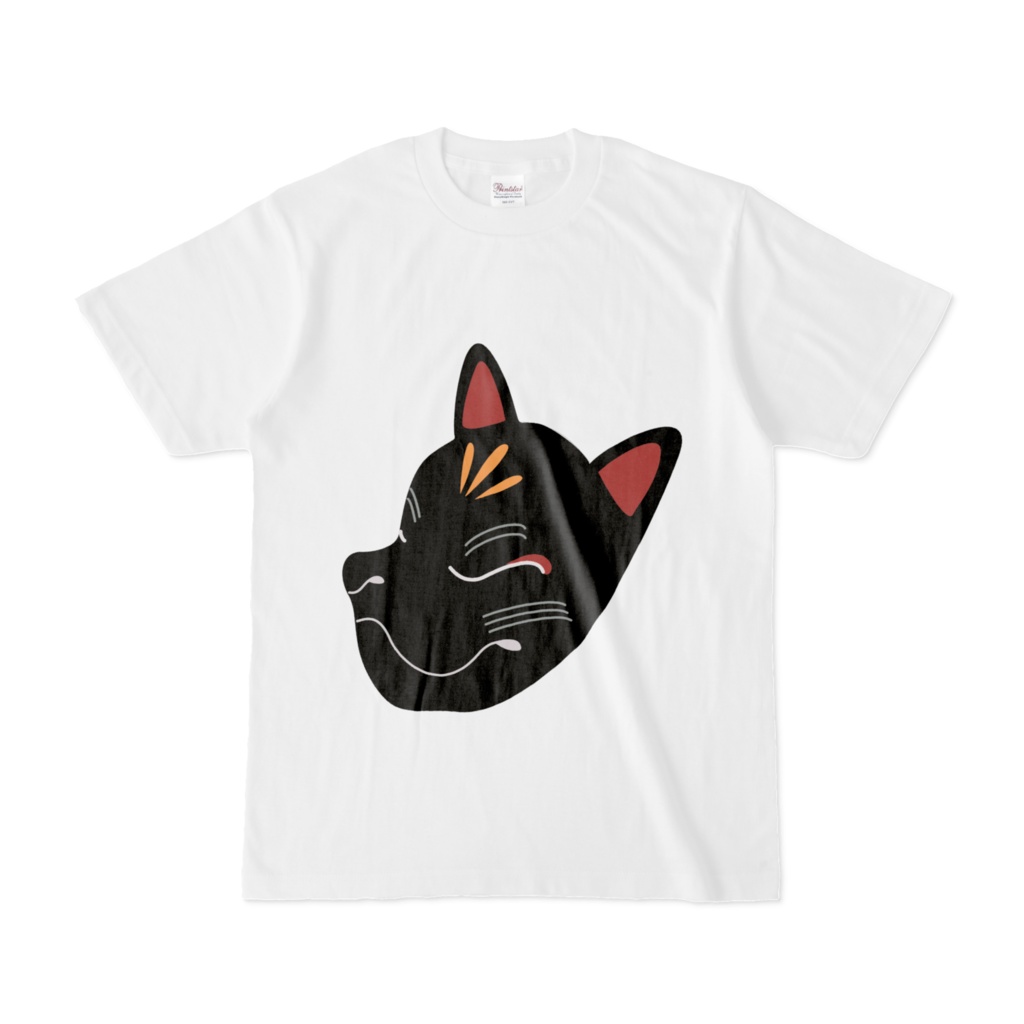 黒狐のお面 Tシャツ