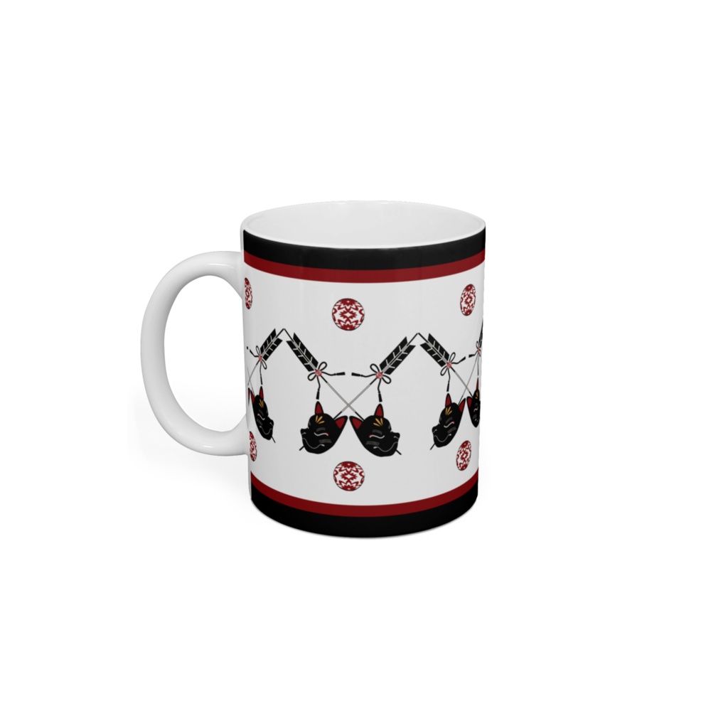 黒狐のお面 マグカップ