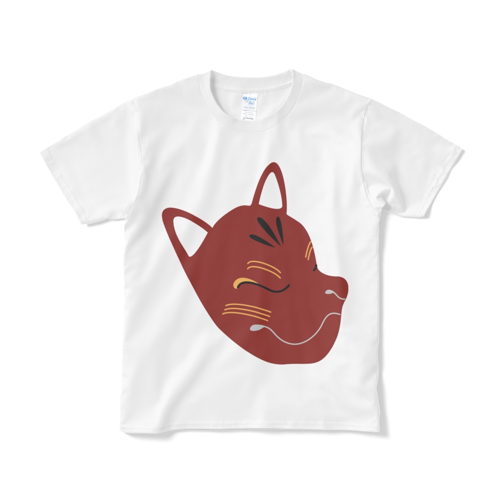 赤狐のお面 Tシャツ(短納期) ホワイト