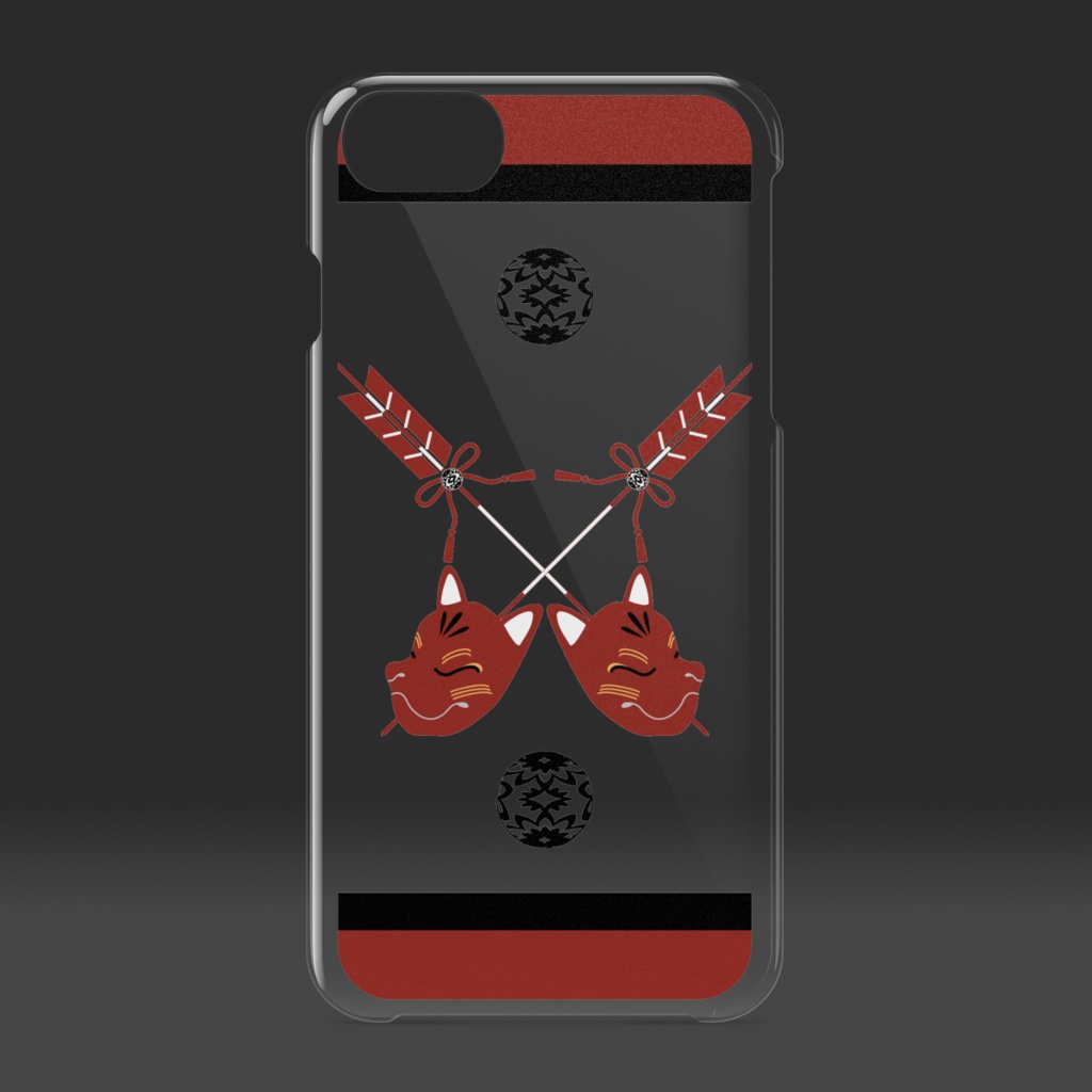 赤狐のお面 クリアiPhoneケース