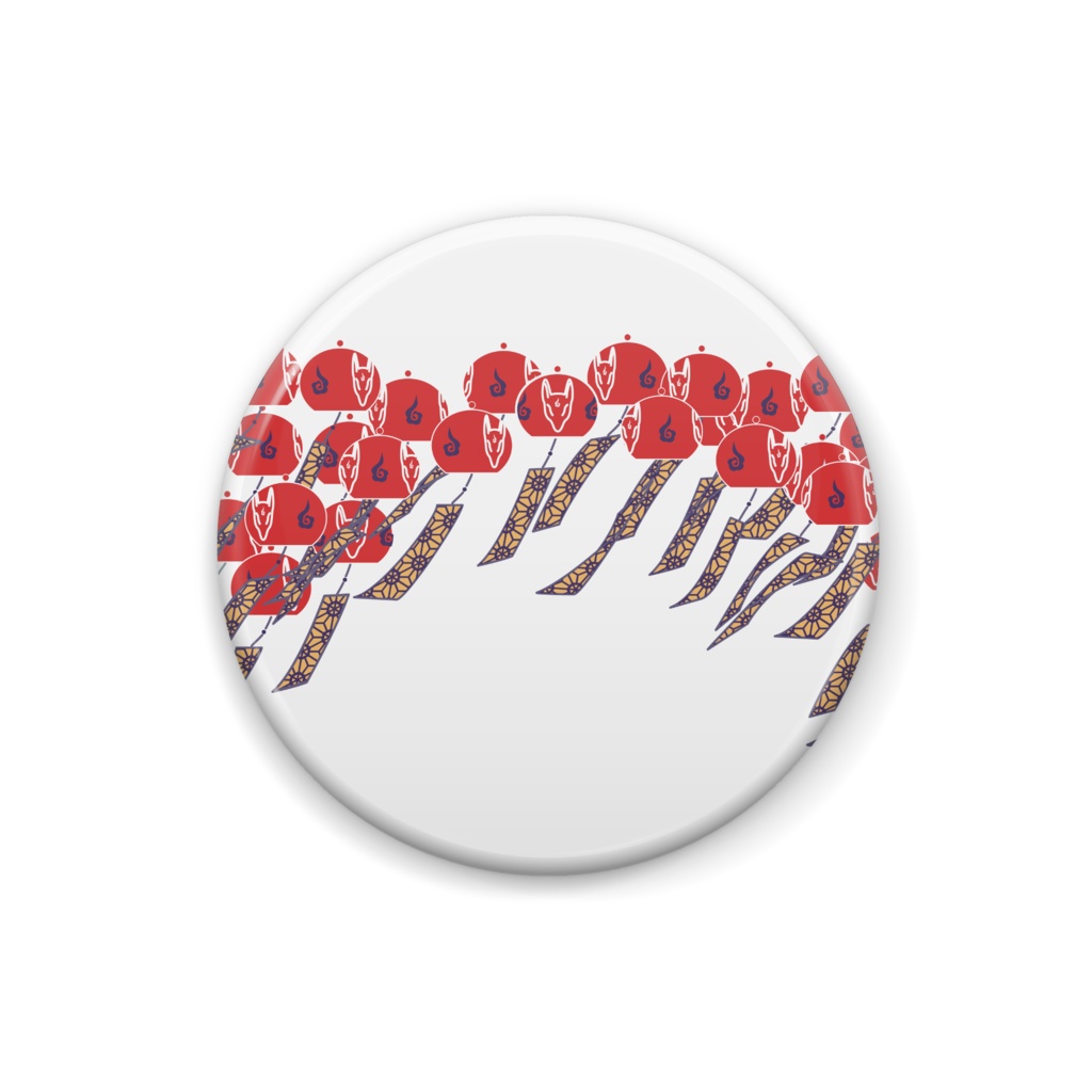 紅風鈴狐 缶バッジ