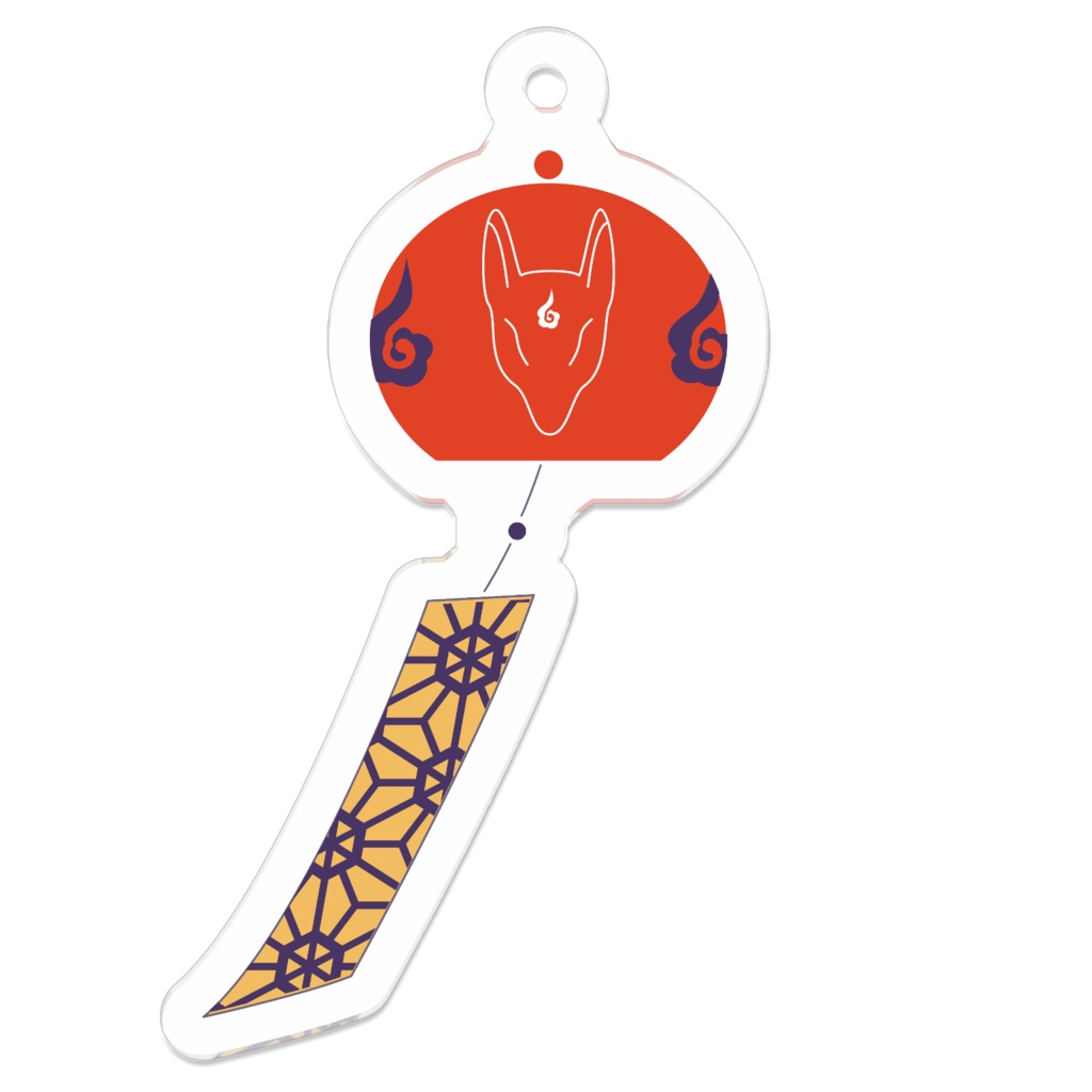 紅風鈴狐 単体 アクリルキーホルダー