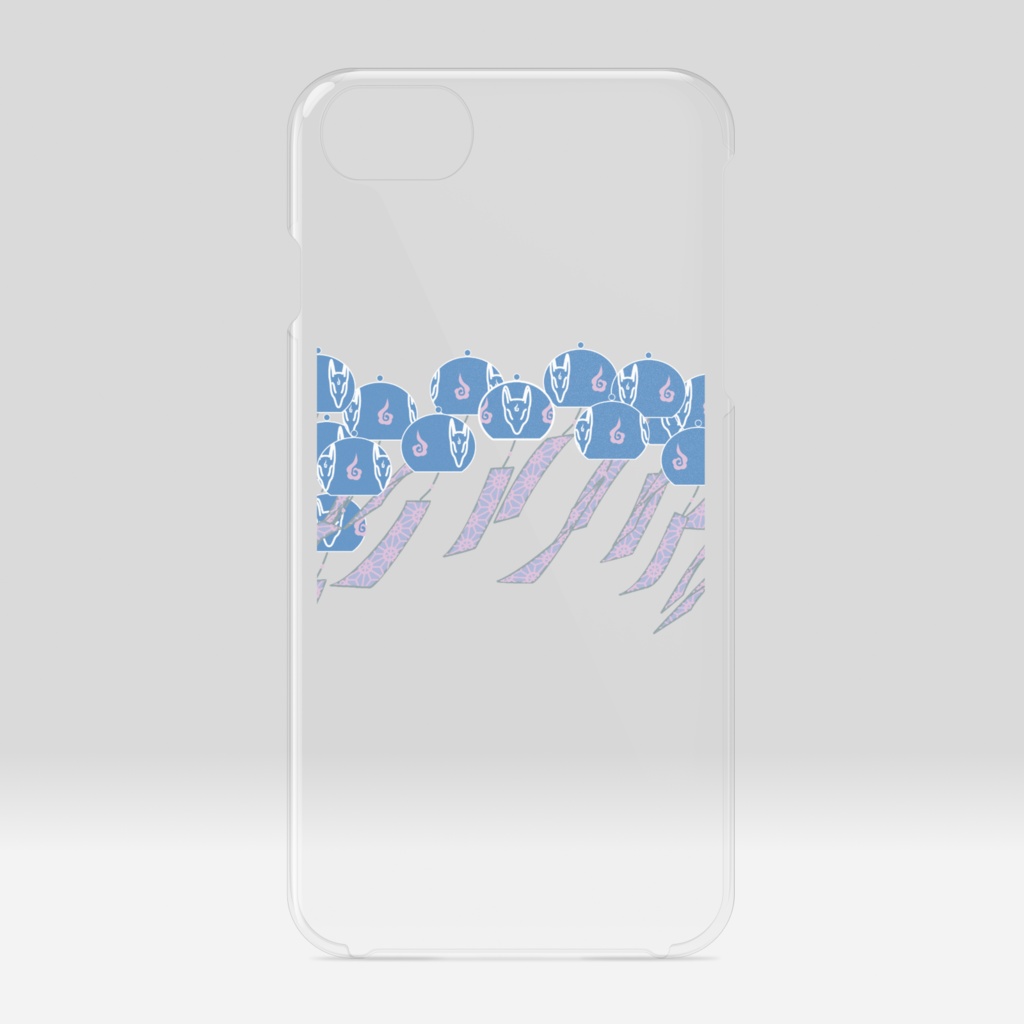 藍風鈴狐 クリアiPhoneケース