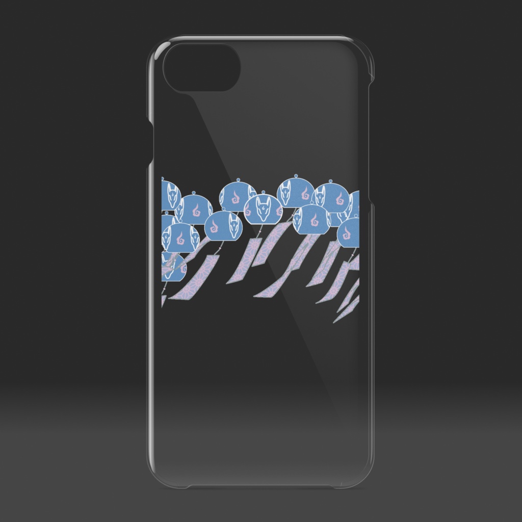 藍風鈴狐 クリアiPhoneケース