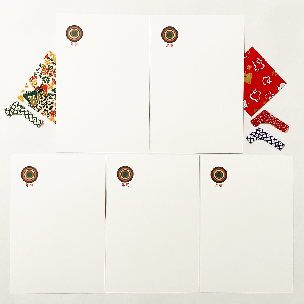 2023 浮世絵兎 年賀状5枚セット お正月 新年 うさぎ 卯年 謹賀新年 賀正 迎春 日本 和 ポストカード 十二支 凧揚げ 和凧