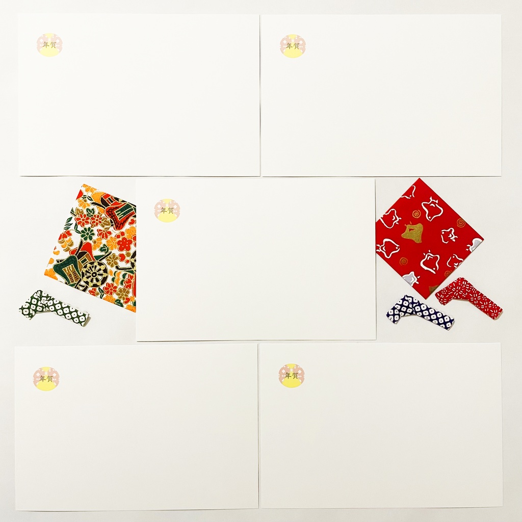 2023 御手玉兎 年賀状5枚セット お正月 新年 うさぎ 卯年 謹賀新年 賀正 迎春 日本 和 ポストカード 十二支 お手玉